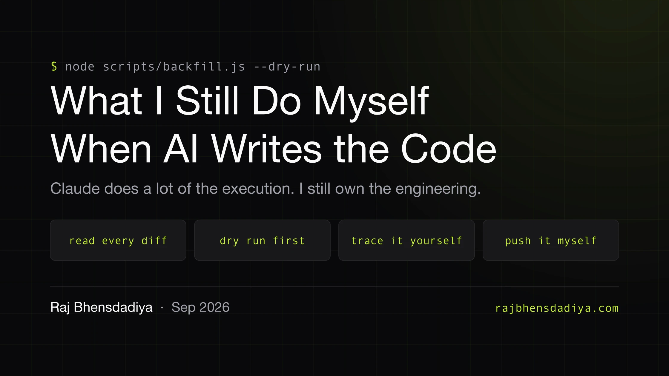 Cover illustration for the article: What I Still Do Myself When AI Writes the Code